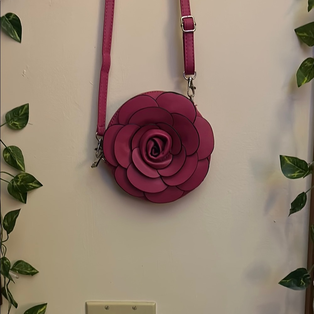 Pink Floral Crossbody Bag